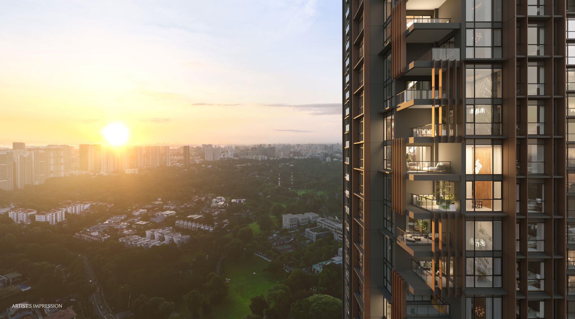 UpperHouse overlooking Singapore at sunset